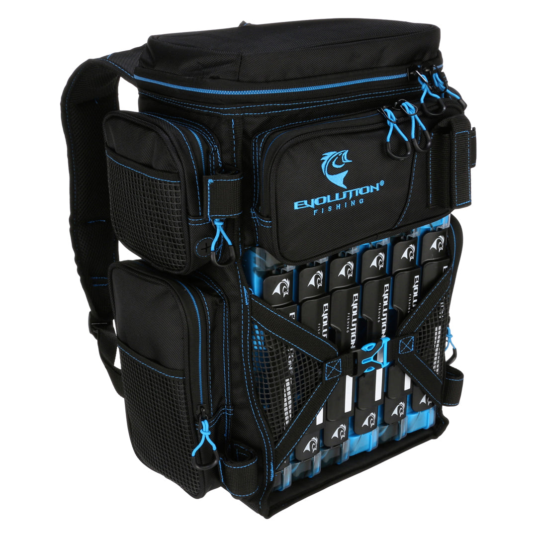Drift Series 3600 Tackle Backpack with Rod Holders & QuikLatch Trays – Dark Horse Tackle