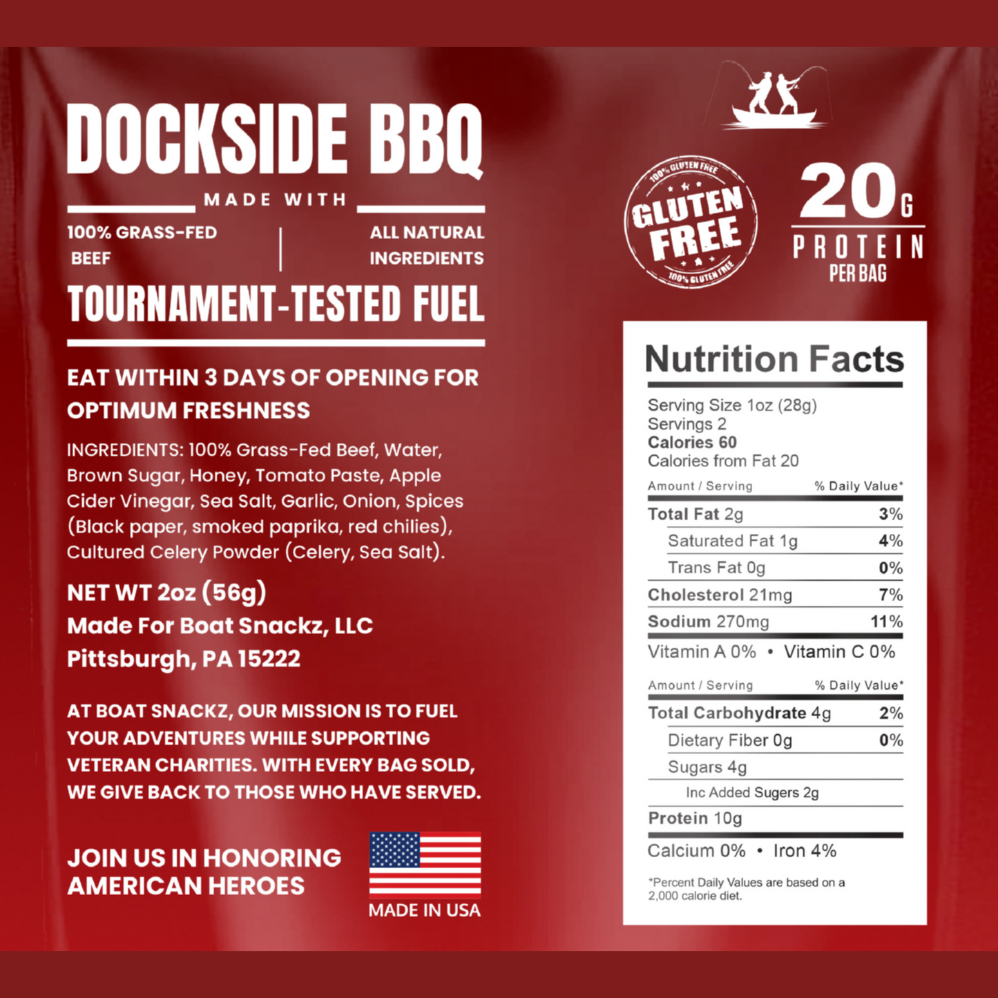 Beef Jerky Bites - Dockside BBQ - High Protein Snack for Anglers