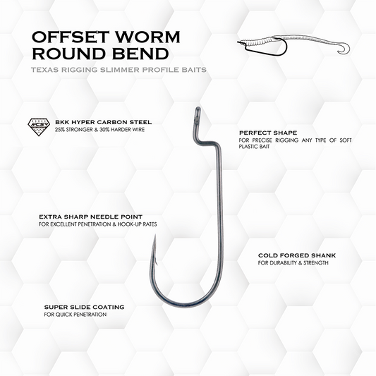 Armor Point Offset Worm Round Bend Hook