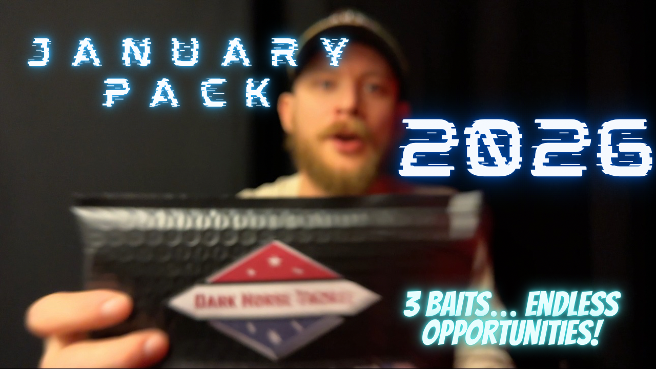 Load video: Dark Horse Tackle October Box with Explanations and Tips